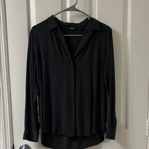 Grey Button-Up Uniqlo Shirt